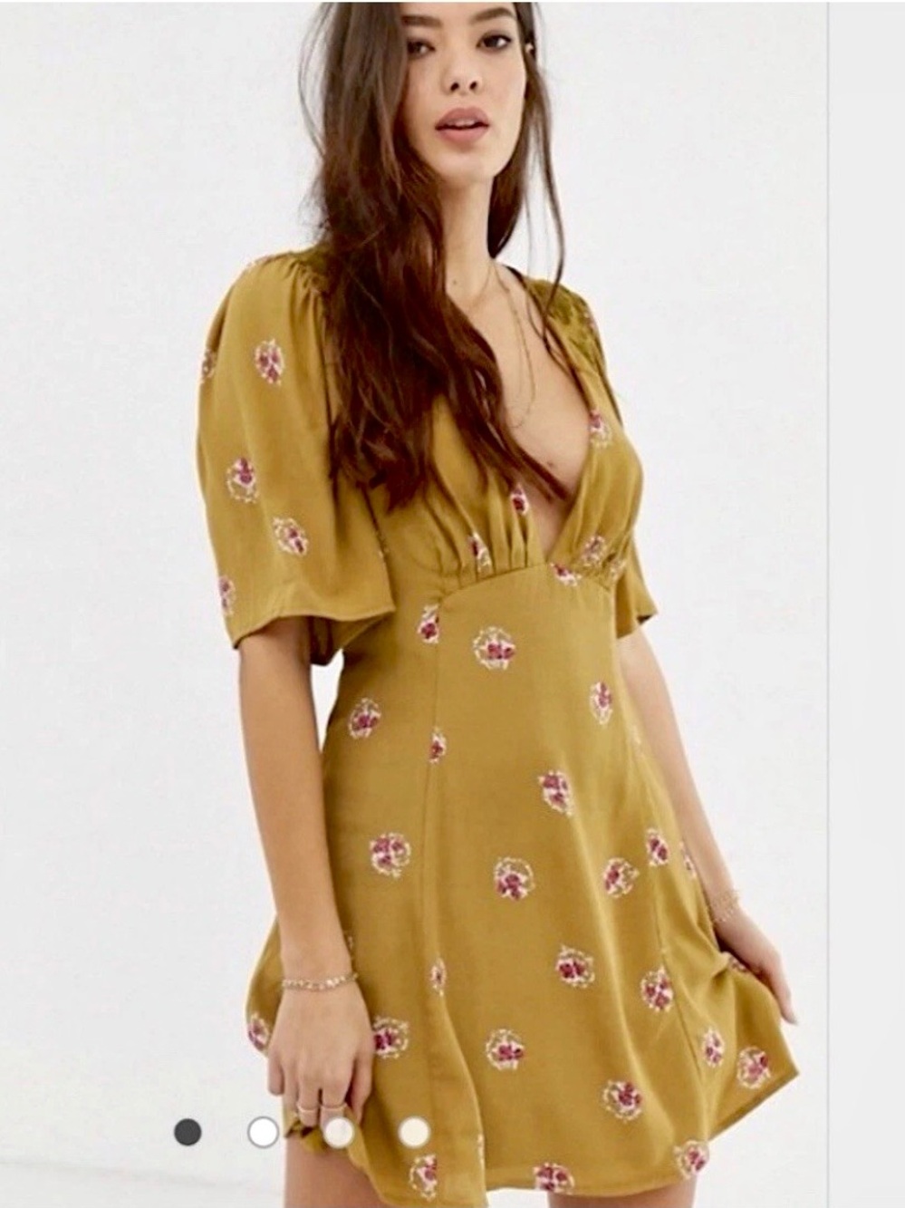Free People Brown Clove Comb Floral dress